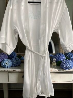 White Satin Robe with Belt